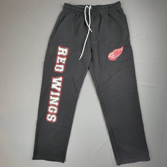Calhoun Detroit Red Wings NHL Sweatpants S Black Fleece Joggers Logo Fanwear - Picture 1 of 7